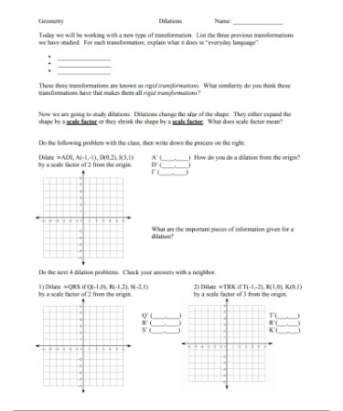 Dilations worksheet pdf