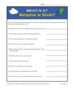 simile and metaphor worksheet pdf free download printable