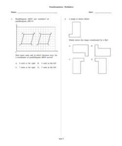Transformations worksheet pdf