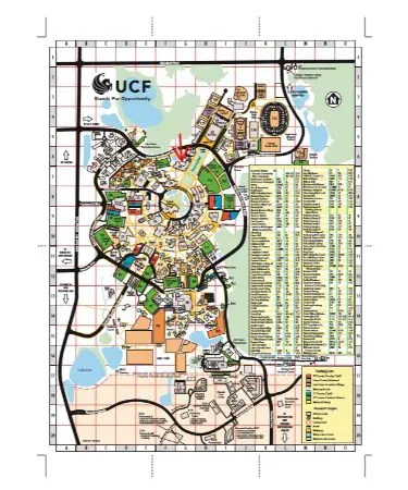 Ucf Campus Map Printable University Of Central Florida Campus Map Art Ucf Map Pdf 