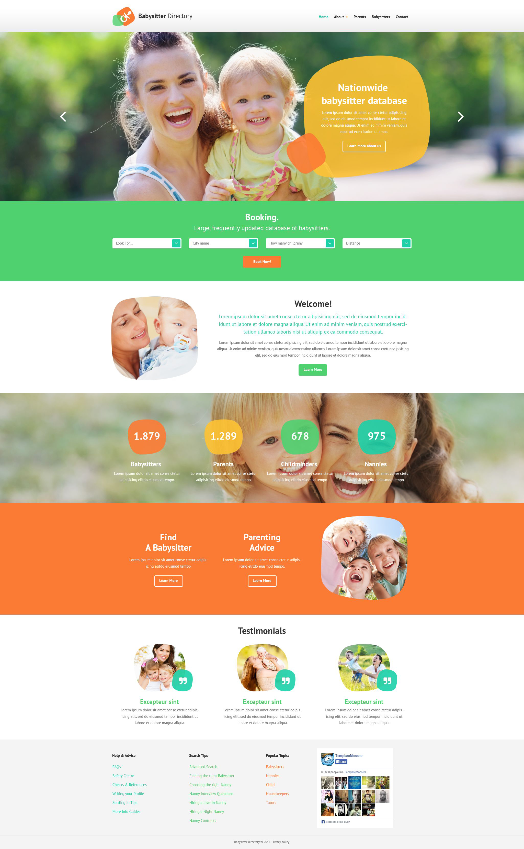 Babysitter Directory Website Template