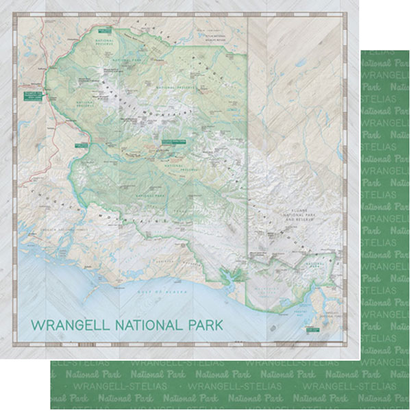 Scrapbook Customs Wrangell St Elias National Park Map And Words Paper 30900 
