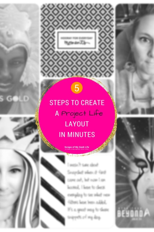 5 Simple Steps to Create Project Life Layout in Minutes. Use your mobile device to create layouts anywhere you are. #ProjectLifeApp available for Android and Apple devices.