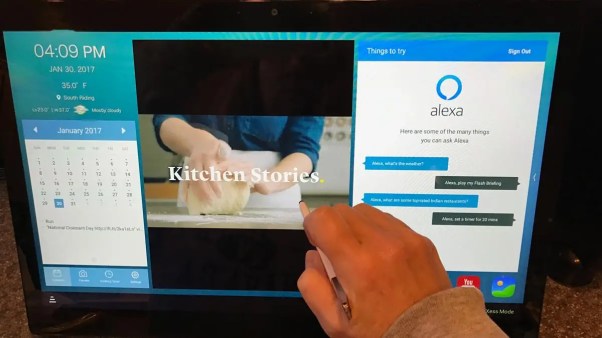 TCL Xess has built-in recipes, calendar and Alexa Voice Services.
