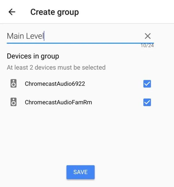 Create a group for Chromecast Audio