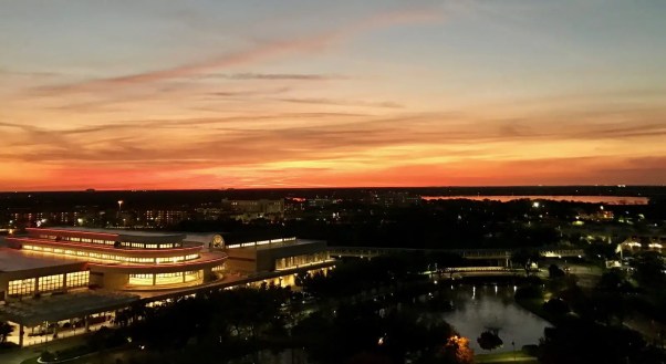 Sunset over the city