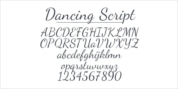 Ejemplo de tipografía Dancing Script