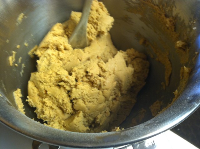 It should be nice and thick... If you used a peanut butter that contains higher oil content add a 1/2 cup more flour