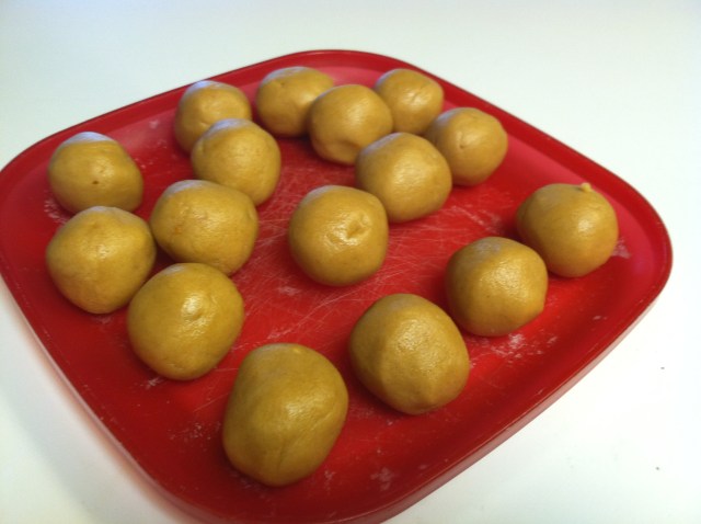 Ball them up... I use a 1 inch cookie scoop to make sure they are all the same size ;)