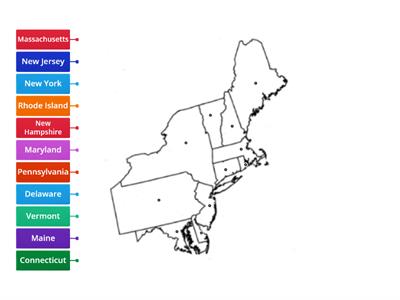 Printable Blank Map Northeast Region Eastern States.