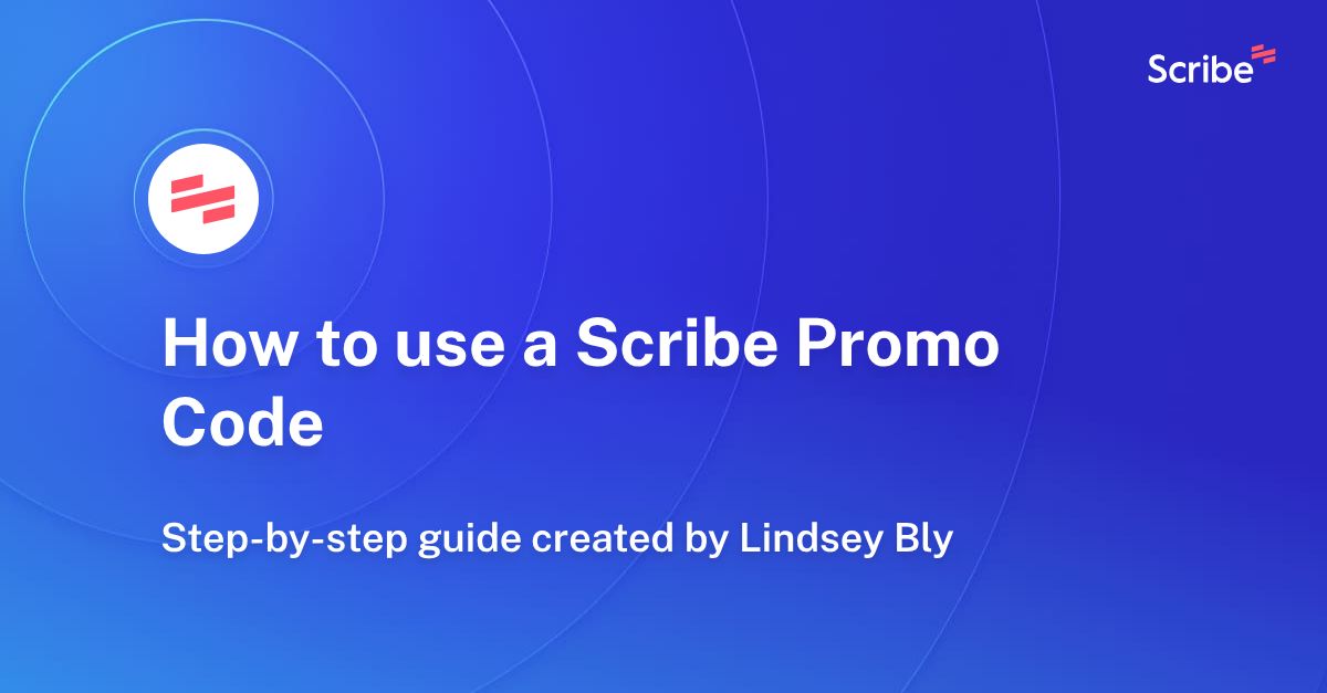 How to use a scribe promo code