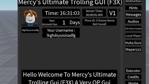 Universal Script Mercys Ultimate Trolling GUI OP F3X Roblox 0 
