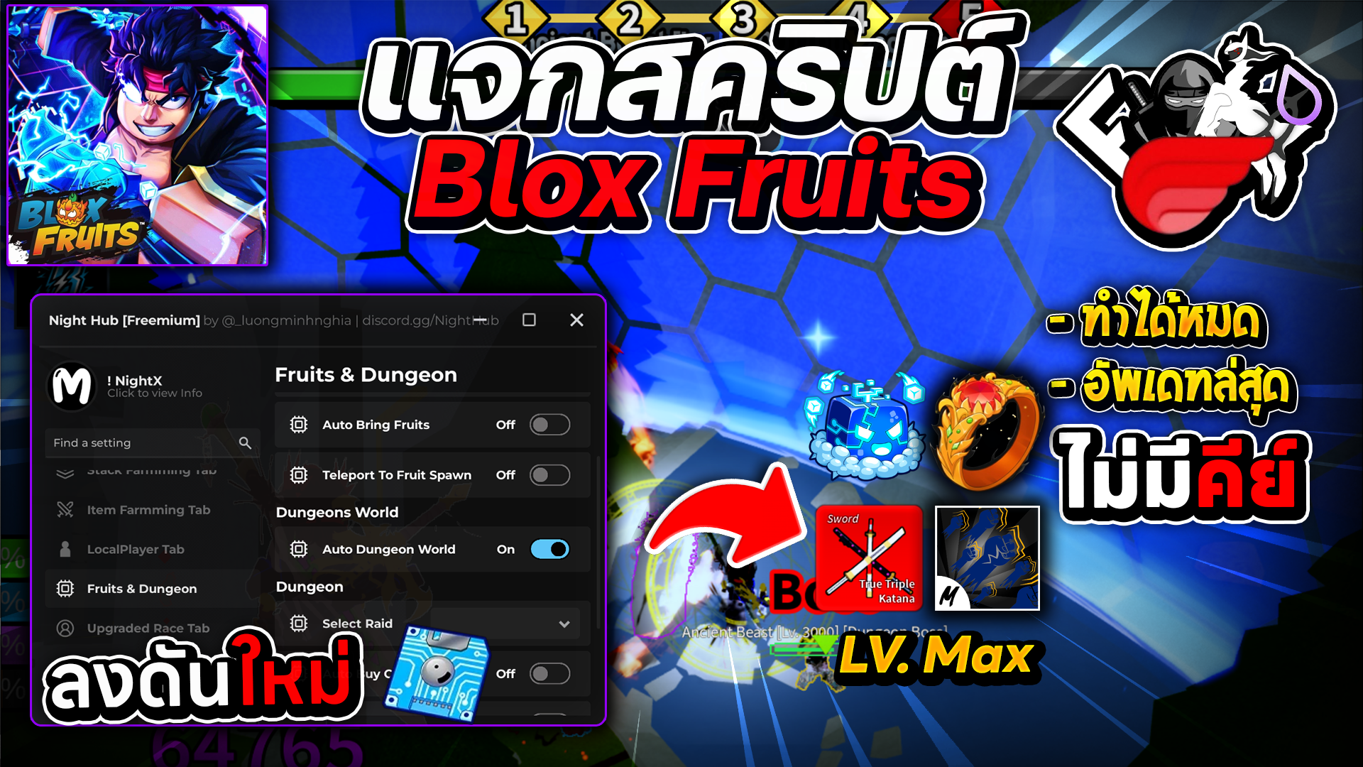 Control Blox Fruits Script Pastebin 2026 Leaf Hub NO KEY Night Hub Bf 