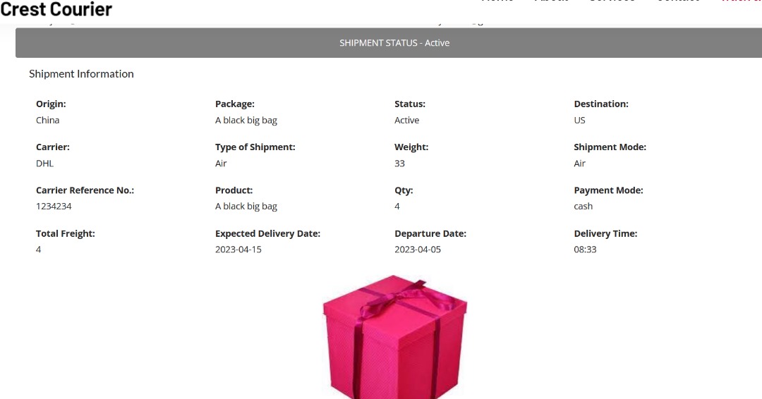 Crest Courier Tracking Website Template
