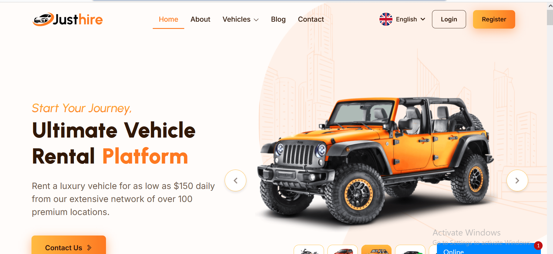 Justhire - Vehicle Rental Platform
