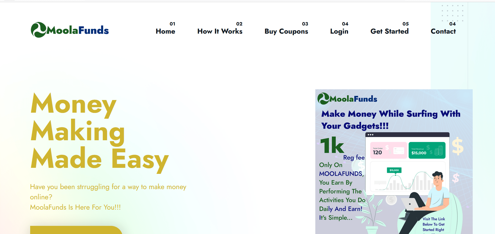 Moola Fund Social Media Task Website