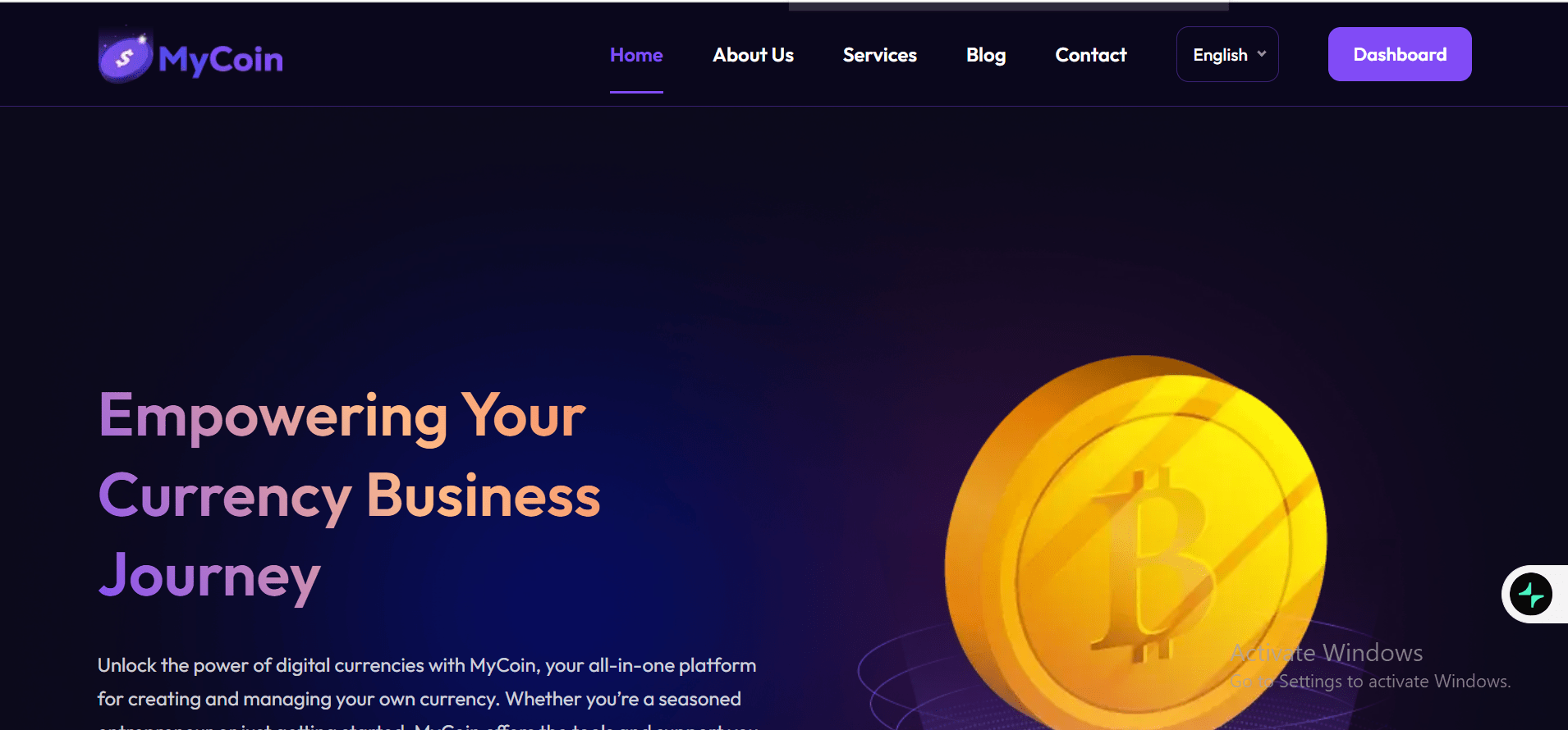 Mycoin Crypto Exchange Website