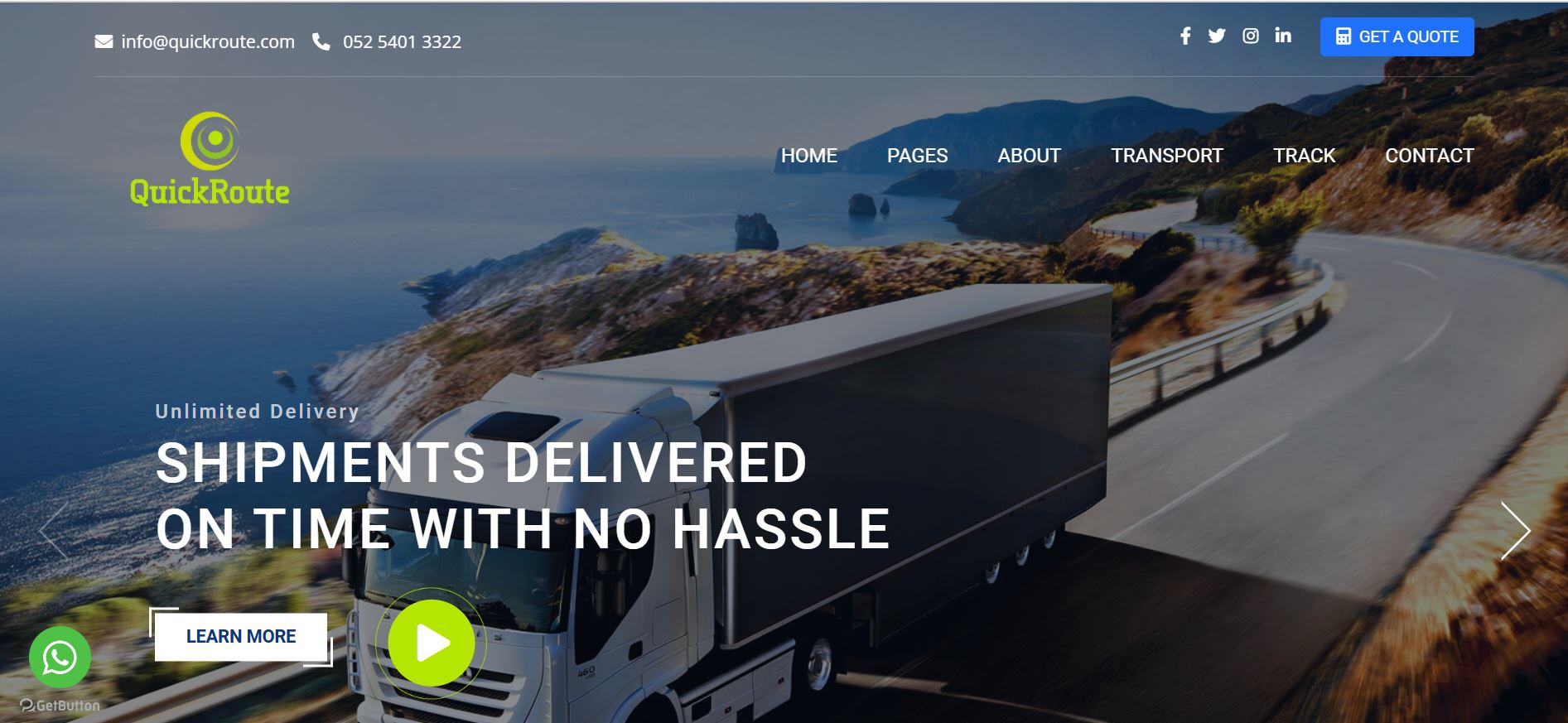 Quick Route Courier Logistics Website With Real Time Location Map