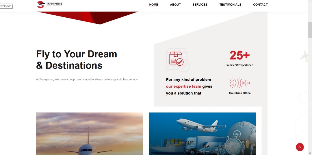 Transpress Flight Booking Website Template