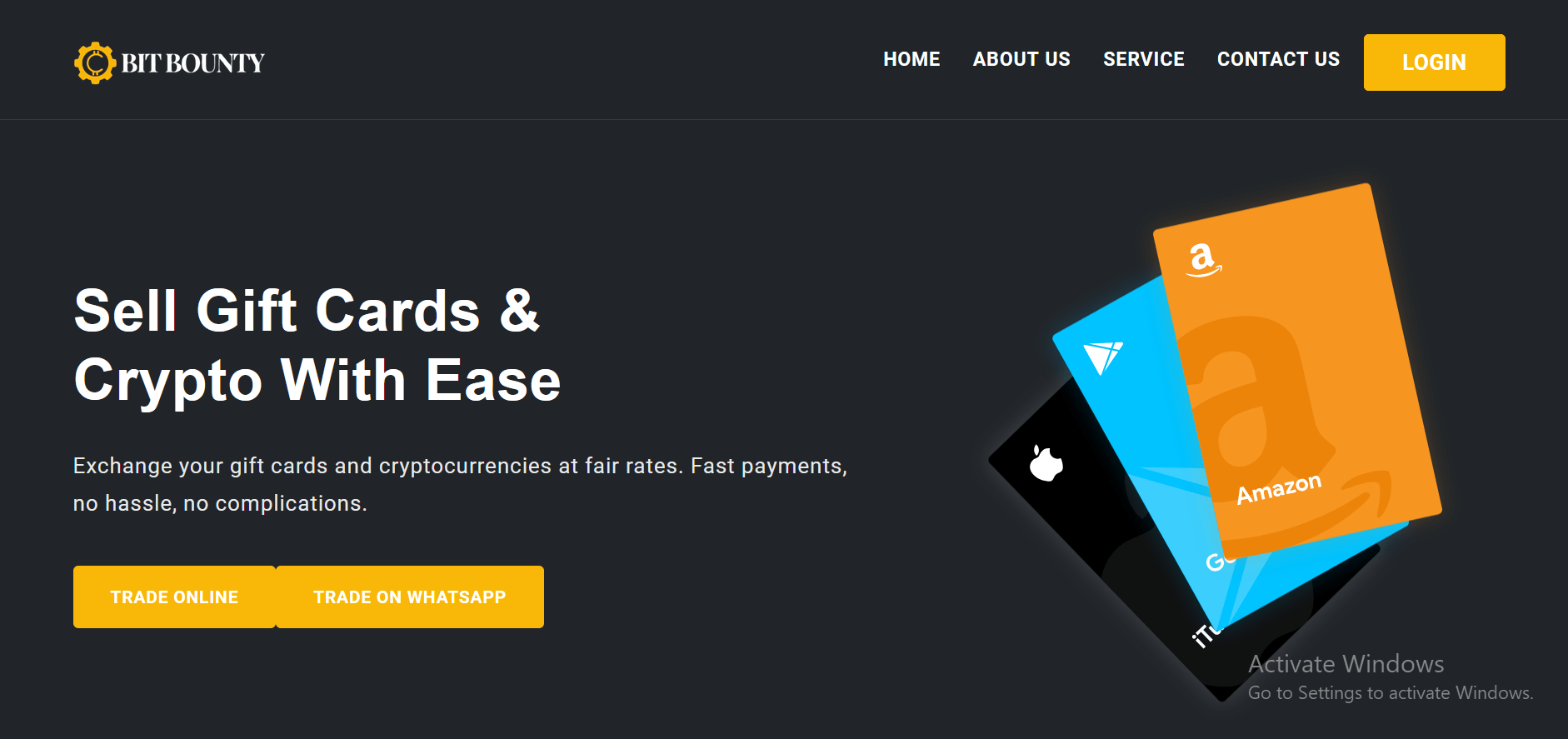 Bit Bounty Crypto And Giftcard Exchange Website