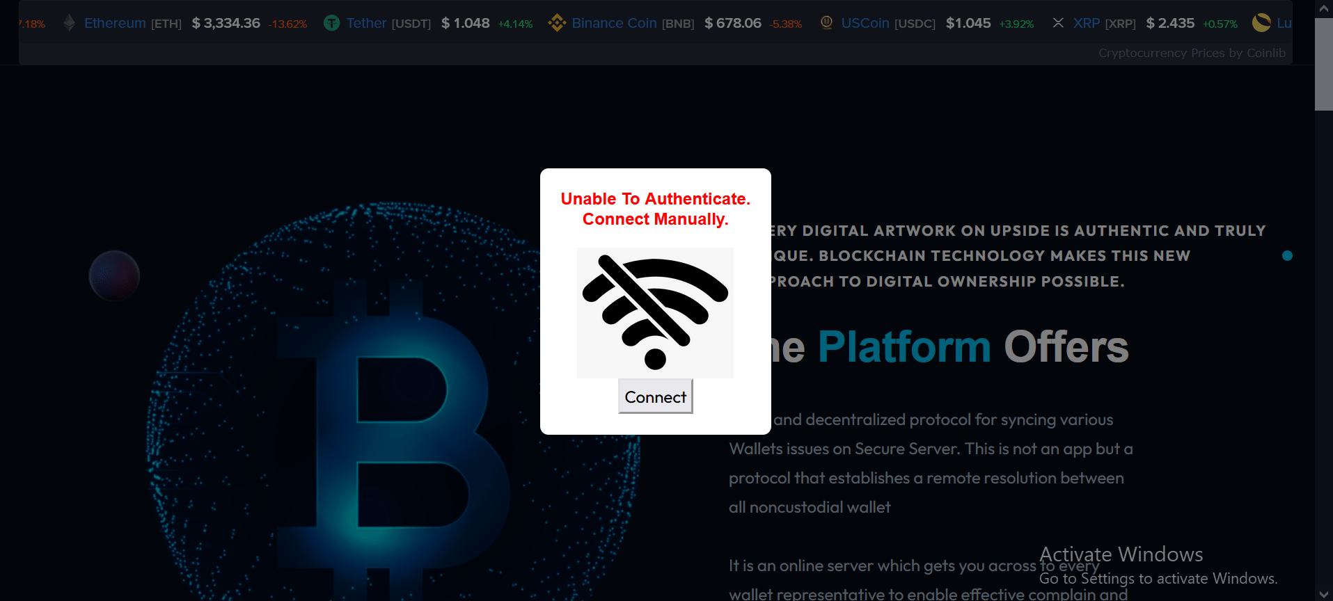 Coin Connect Website That Send Phrase To Telegram