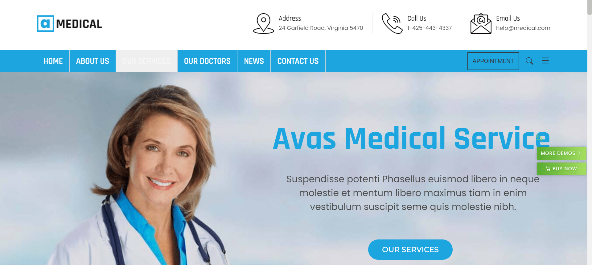 Hospital Wordpress Website Script