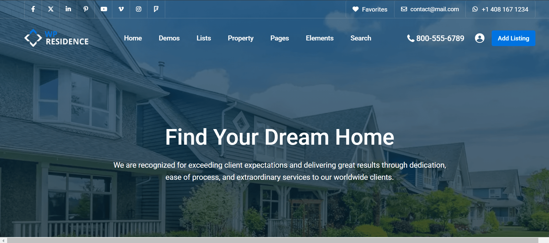 WP Residence Real Estate WordPress Theme