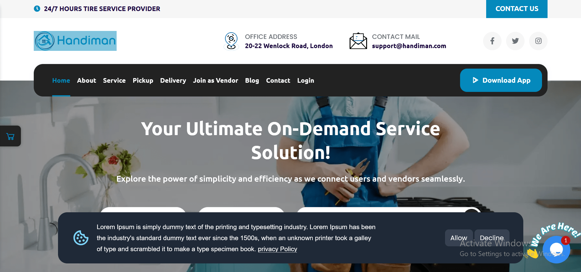 Handiman Your Personal On-Demand Service Website