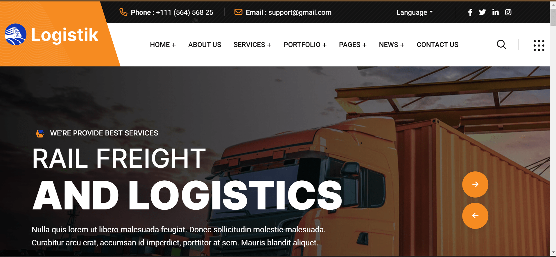 Logistik – Transport & Logistics WordPress Theme