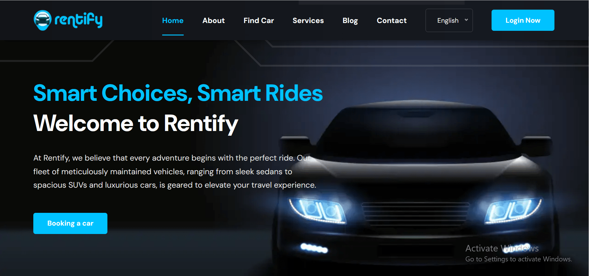Rentify Car Rental Website