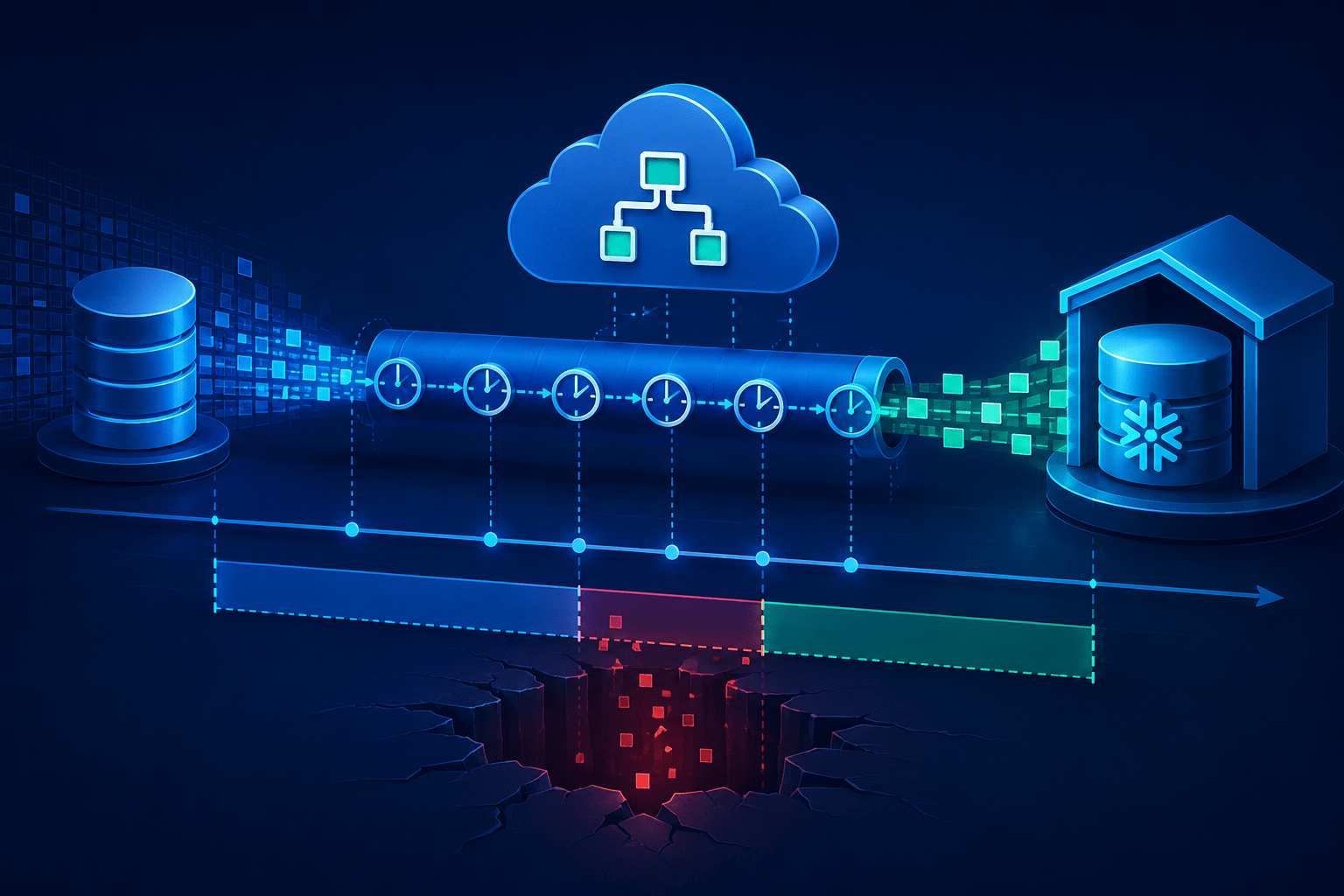 Azure Logic Apps polling pipeline showing data flow, timing gaps, visibility lag, and record loss prevention architecture.