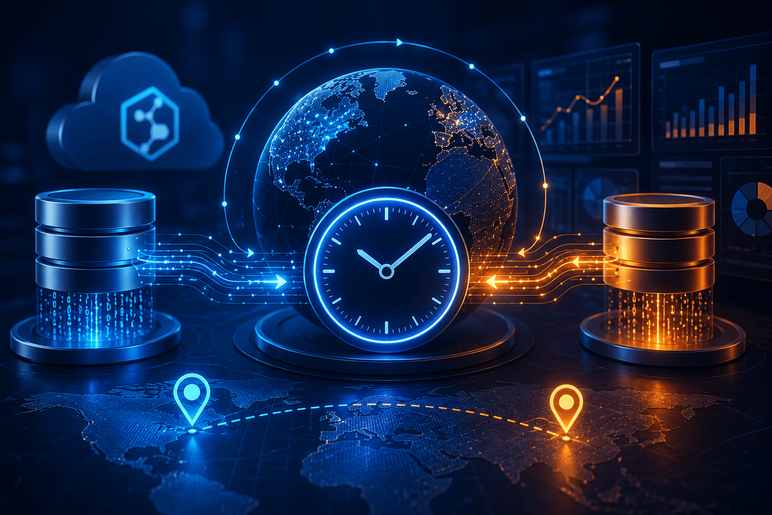 Azure Synapse Timezone Conversion architecture with UTC, local time mapping, and data pipeline synchronization