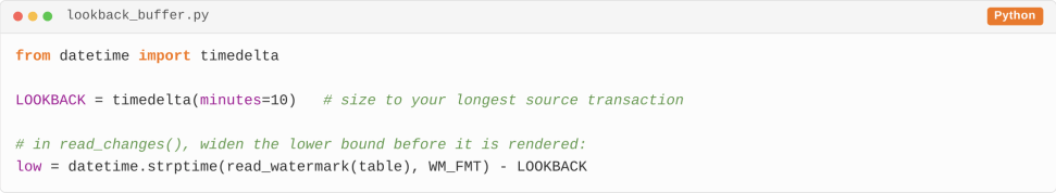 Azure Synapse PySpark lookback buffer code for handling late-arriving transactions in incremental data loading