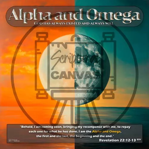 A high-quality image representing the sun and moon, in reference to the alpha and omega, emphasizing the duality of dark and light.