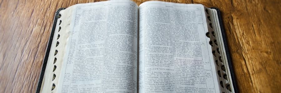 Bible laid flat