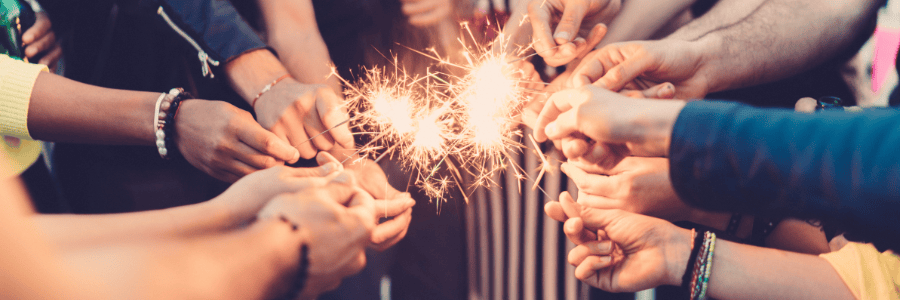 Keep your New Year's resolution to read the Bible more. Picture of sparklers