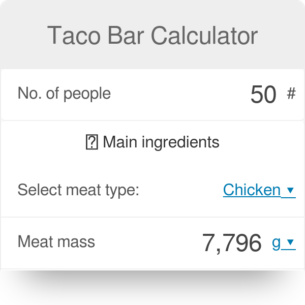 taco bar calculator on wedding taco bar calculator