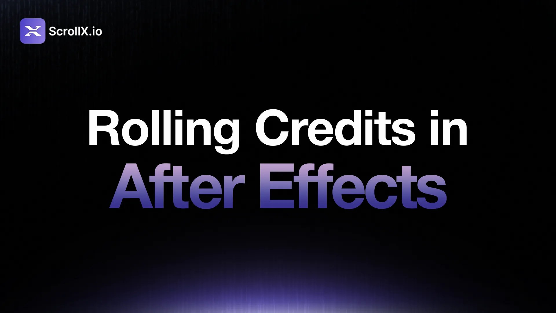 After Effects rolling credits tutorial