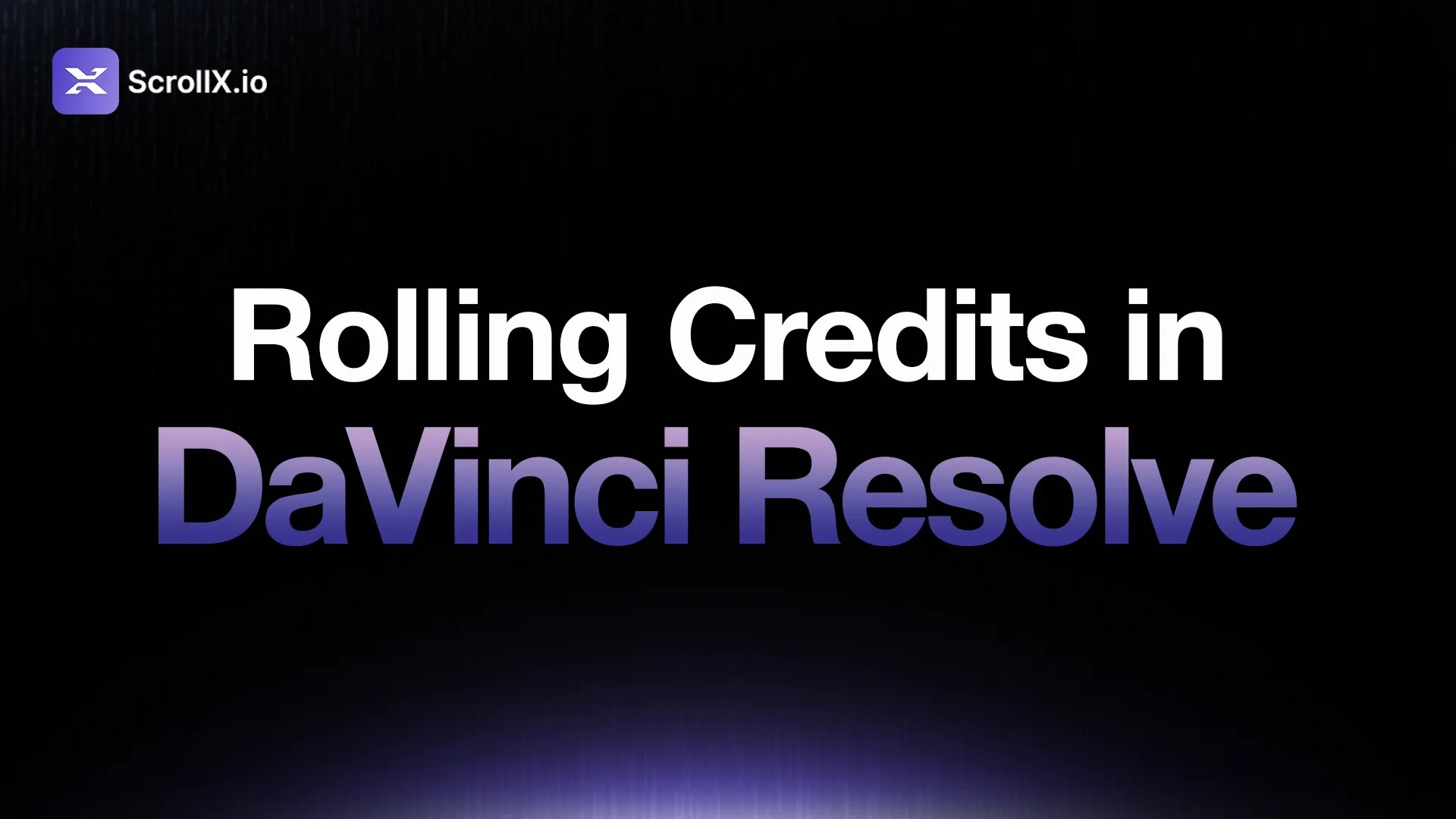 DaVinci Resolve rolling credits tutorial