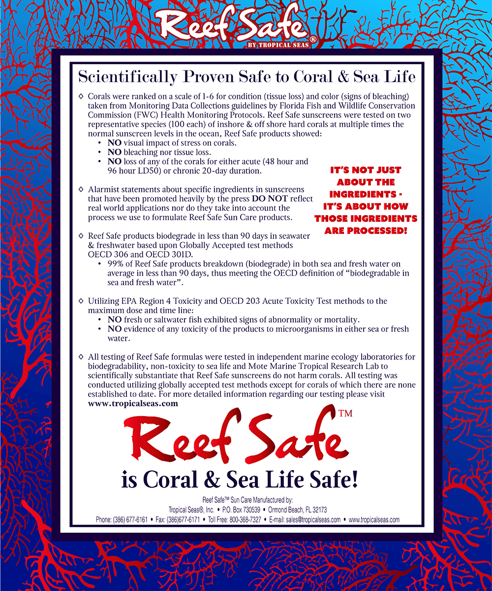 Reef Safe scientifically proven safe to coral and sea life….again ...