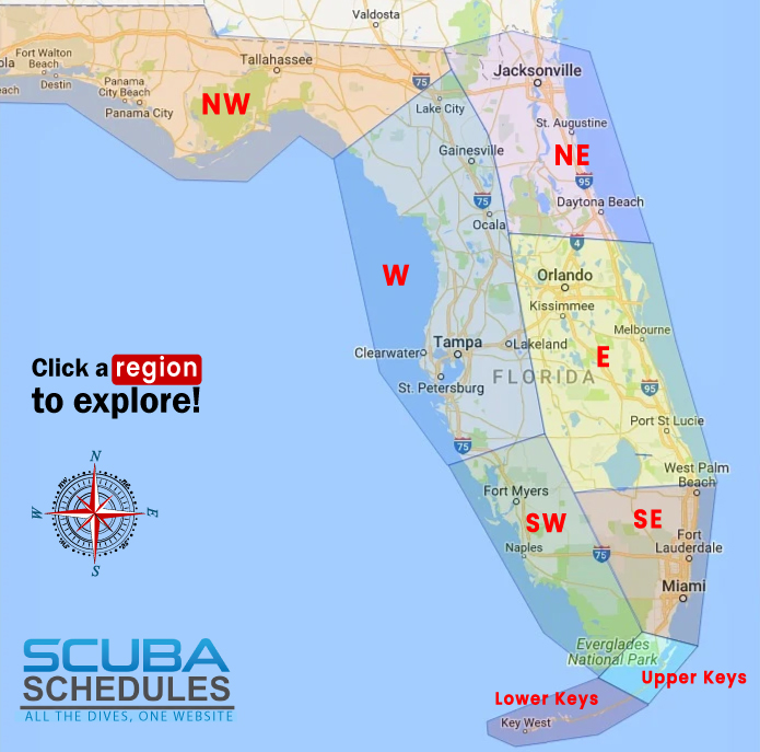Scuba Schedules All The Dives In Florida One Website Map 