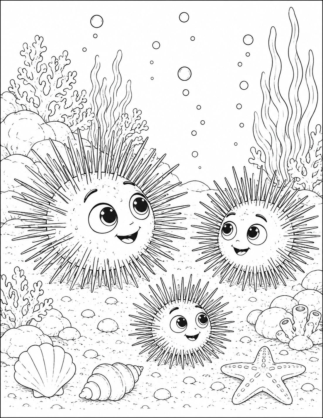 Sea urchin coloring page