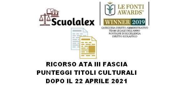 Ricorso Ata Iii Fascia Punteggi Titoli Culturali Dopo Il 22 Aprile 2021 • 276_x_600_jpg