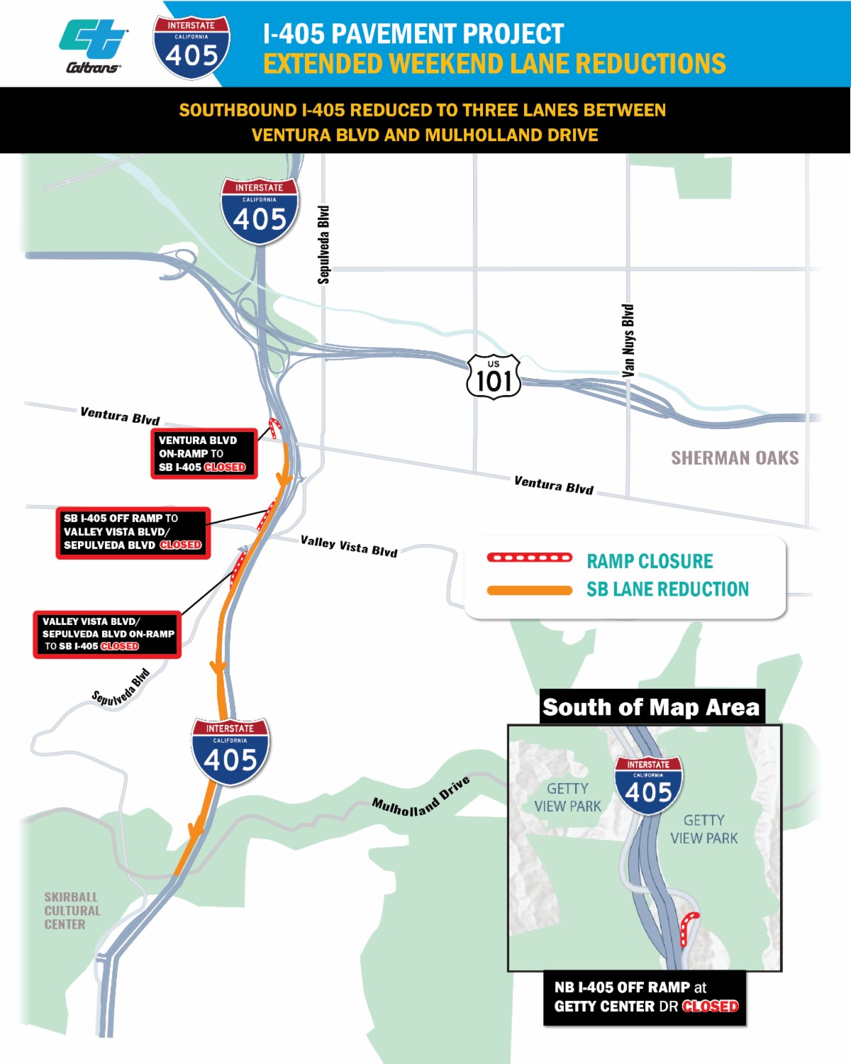 SCV News | Oct. 2-5: Southbound I-405 Reduced to Three Lanes in