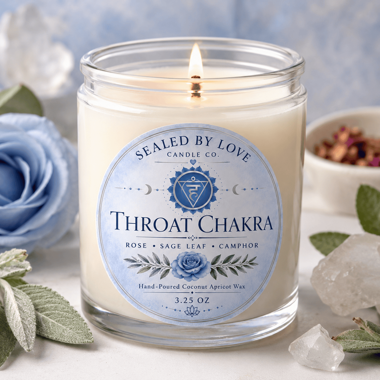 Throat Chakra Candle