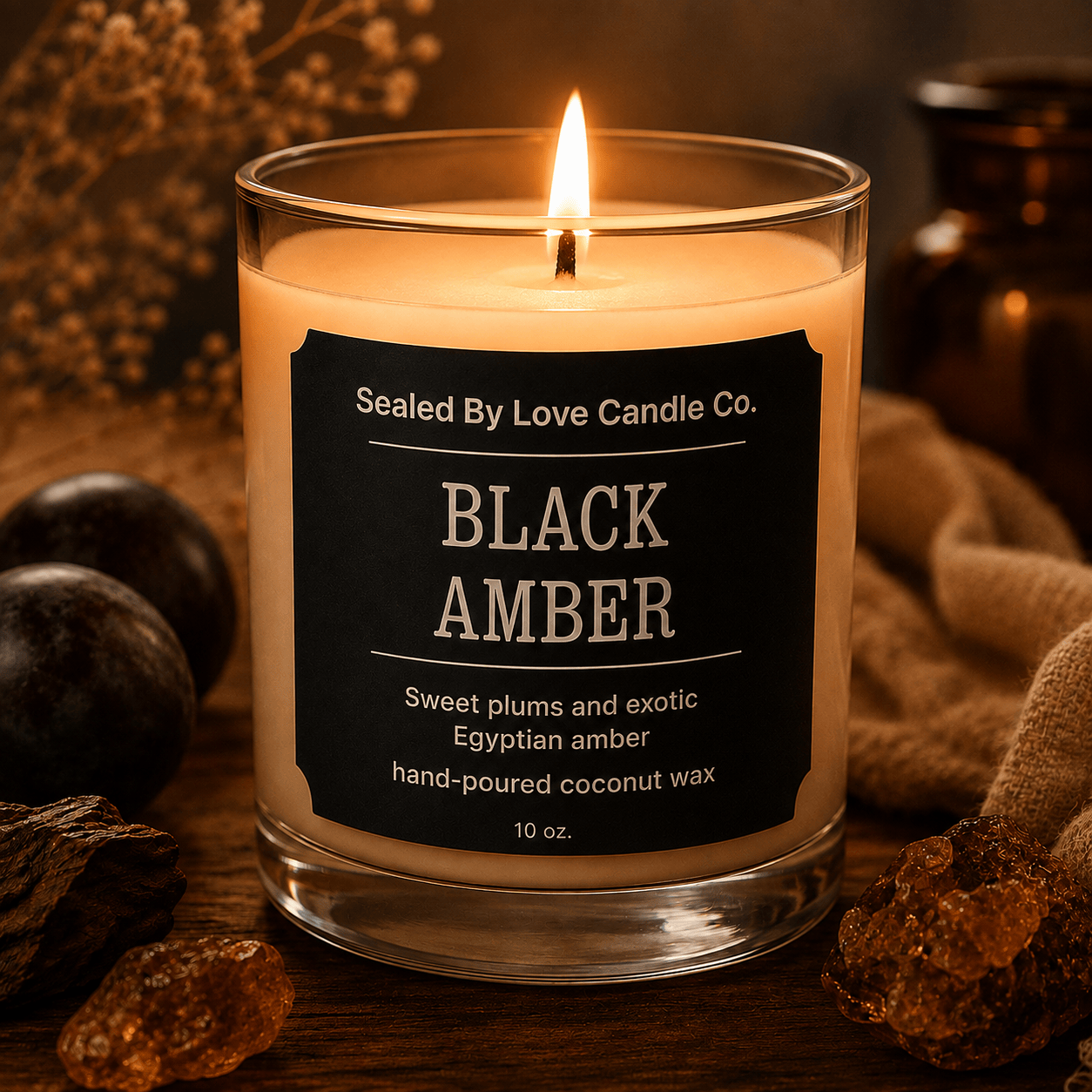 Black Amber Candle