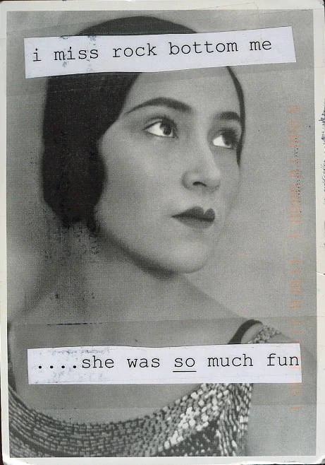 A vintage black and white portrait of a woman with text overlay.