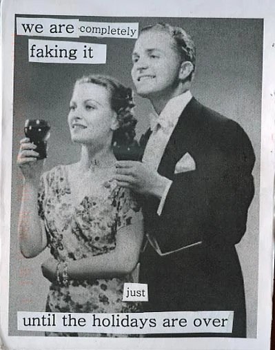 A vintage black and white photo of a couple with text overlay.