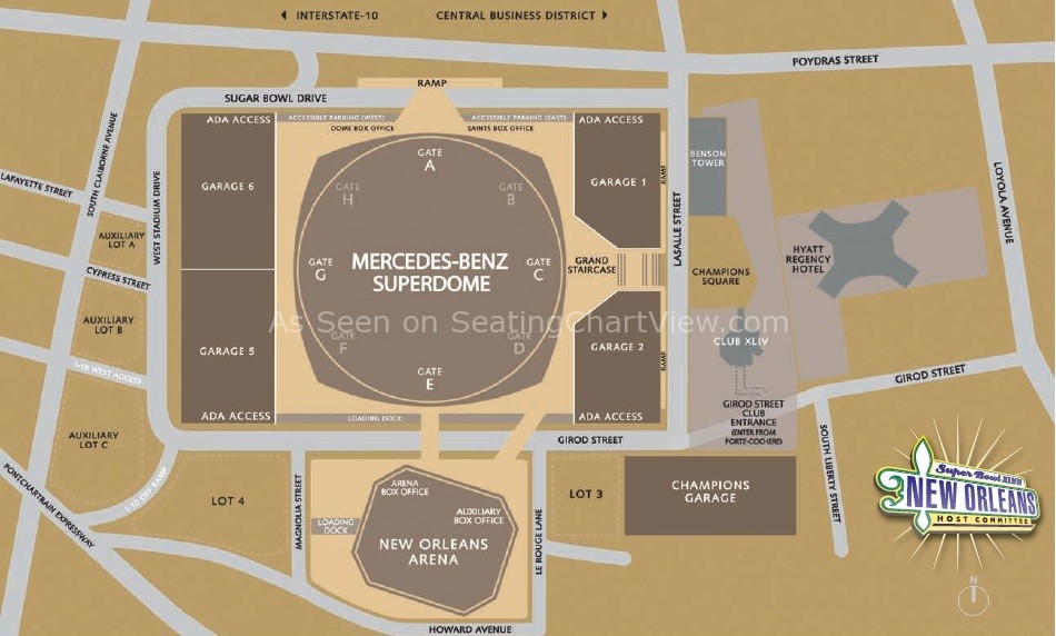 Printable Map Of The Mercedes Benz Dome Printables Templates Free Mercedes Benz Superdome Parking Map1 