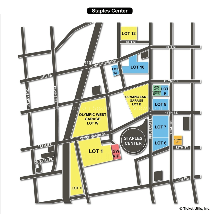 picture Staples Center Parking Map staples center los angeles ca